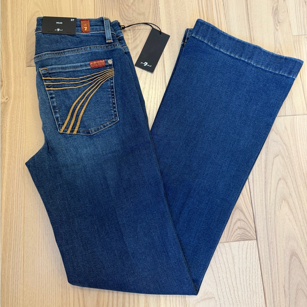 7 For All Mankind Dojo Original Jeans Women's Flare Leg Trousers NWT Size 27